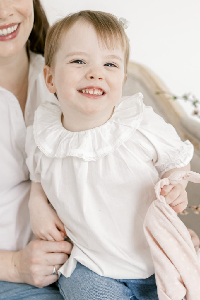 Close-up of little girl during a Northern Virginia motherhood session